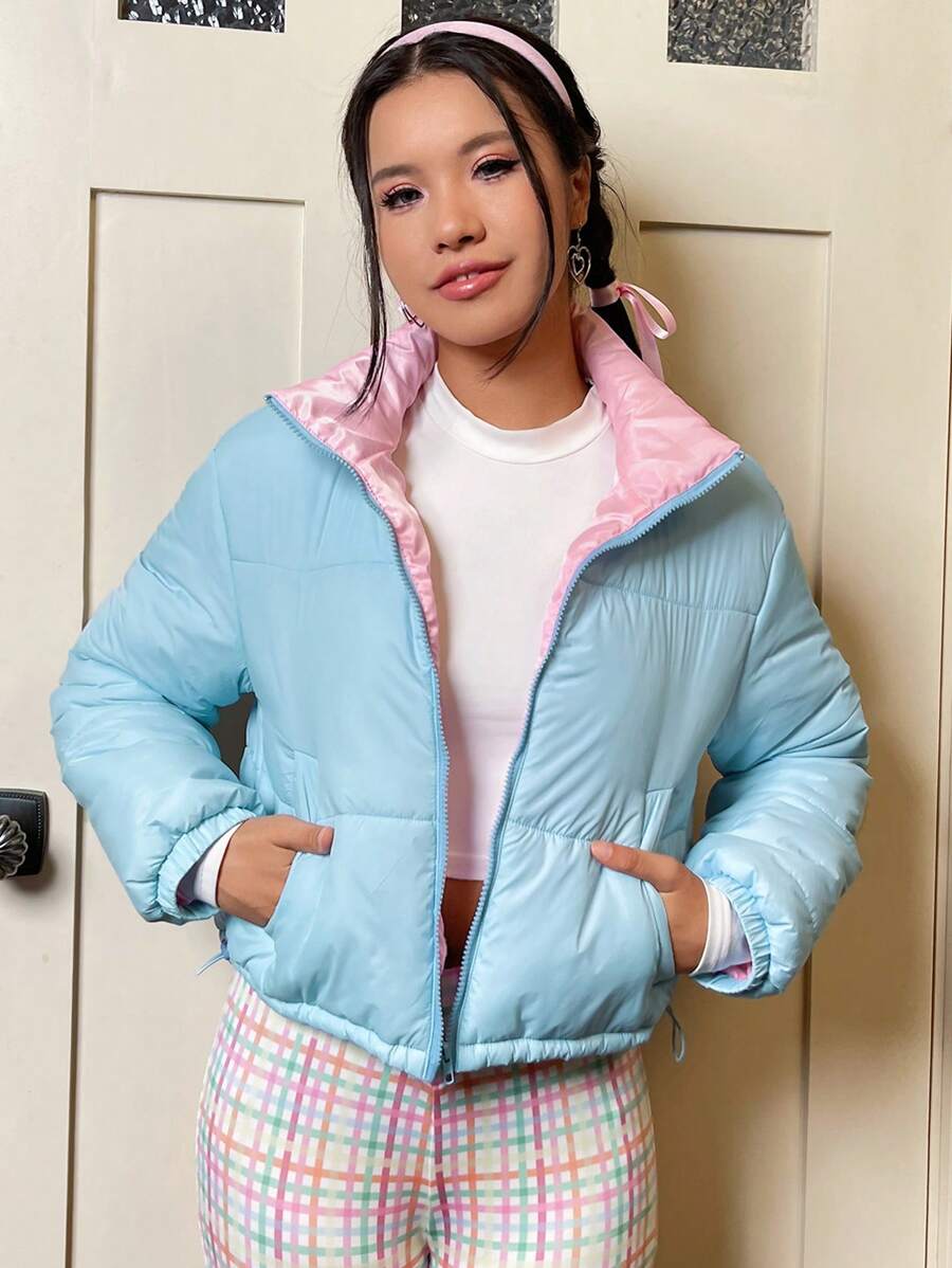 SHEIN EZwear Áo khoác đệm vai thả túi chéo - Nhiều màu - Xem 1
