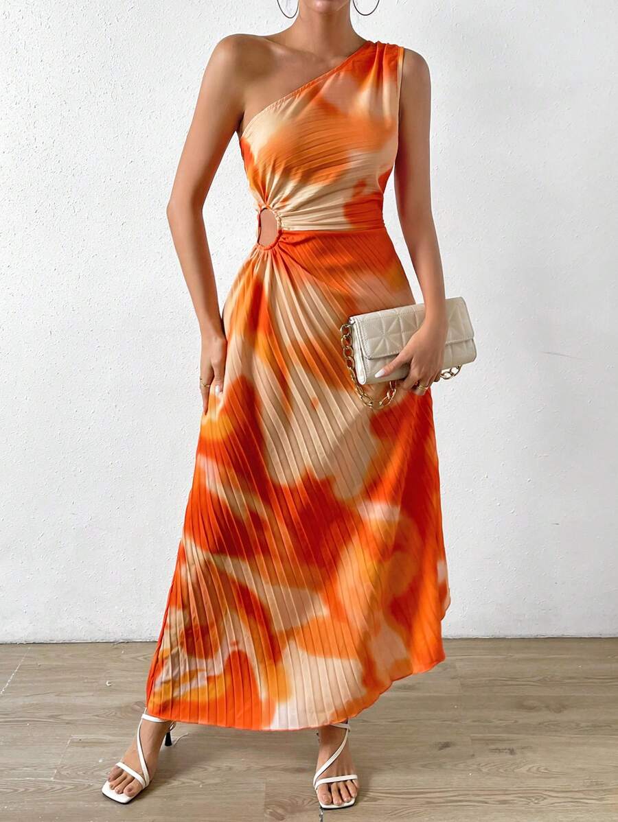 one shoulder dress chiffon Grace Scuba Crepe and Chiffon Cascading One Shoulder Shash Floor Length Dress Black / 6