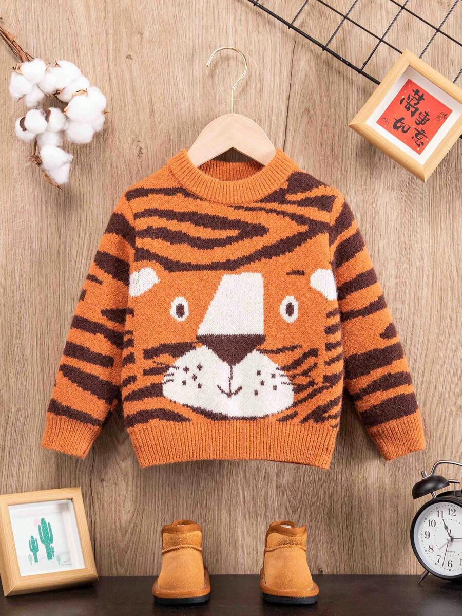 Chico joven Jersey con patrón de tigre