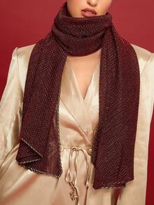 SHEIN SXY Women's Red Scarf - Burgundy - View 4