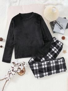 Teen Boy Plaid Print PJ Set