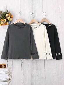 Boys 3pcs Letter Graphic Tee - Multicolor - View 1