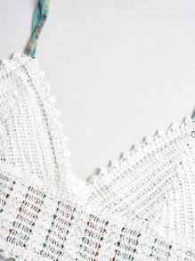 Soleia Bộ đồ hai mảnh nữ Buộc lại Quần paper-bag Nhiệt đới Boho - Nhiều màu - Xem 3