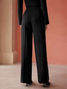 MOTF PREMIUM 側點綴西裝褲不附腰帶 - 黑色 - 查看 8