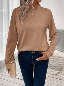 SHEIN LUNE Fall Clothes Women - Khaki - View 4