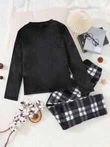 Teen Boy Plaid Print PJ Set