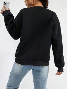 INAWLY 纯色落肩运动衫、长袖上衣