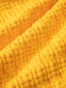 Bebé niño Jersey cuello alto tejido de cable - Amarillo - Ver 5