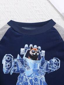Baby Boys Bear Print Raglan Sleeve Sweatshirt - Multicolor - View 5