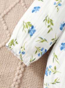 女嬰印花荷葉邊連體衣和頭巾 - 彩色 - 查看 5