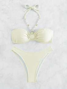 SHEIN Swim Bikini Ras-Du-Cou À Lien Anneau