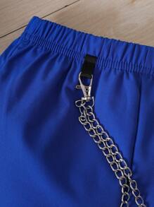 SHEIN Young Girl Car & Letter Graphic Tee & Pants & Bag - Blue - View 3