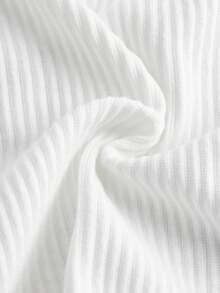 SHEIN Tween Girl Letter Graphic Crop Tee - White - View 3