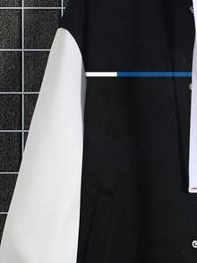 Manfinity Homme Men Plus Colorblock Striped Trim Bomber Jacket - Multicolor - View 5