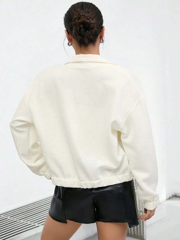 Zip Up Drop Shoulder Jacket