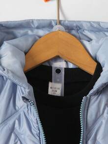 男小童素色連帽夾克背心和運動褲&素色運動衫 - 藍色 - 查看 7