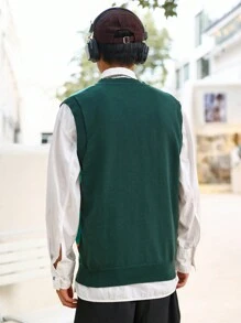 Manfinity Hypemode Nam Mẫu Geo Áo len vest Không có áo sơ mi - Nhiều màu - Xem 2