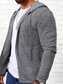 Manfinity Homme Chaqueta con capucha con cordón para hombre - Gris - Ver 4
