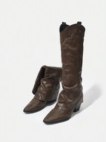 SheIn ICON Women's Fashionable Boots - Brown - View 6