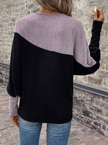 SHEIN LUNE 雙色蝙蝠袖T恤 - 彩色 - 查看 2