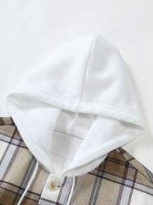 Manfinity Roghcode Men Plaid Print Drawstring Hooded Overcoat - Multicolor - View 4