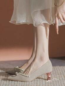 Zapatos De Tacón Alto Para Mujer - Champán - Ver 6