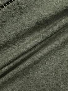 SHEIN Frenchy Guipure Lace Insert Flounce Sleeve Blouse - Green - View 7