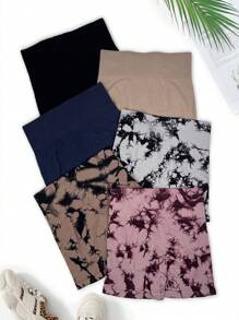 5 piezas Shorts deportivos de tie dye - Multicolor - Ver 1