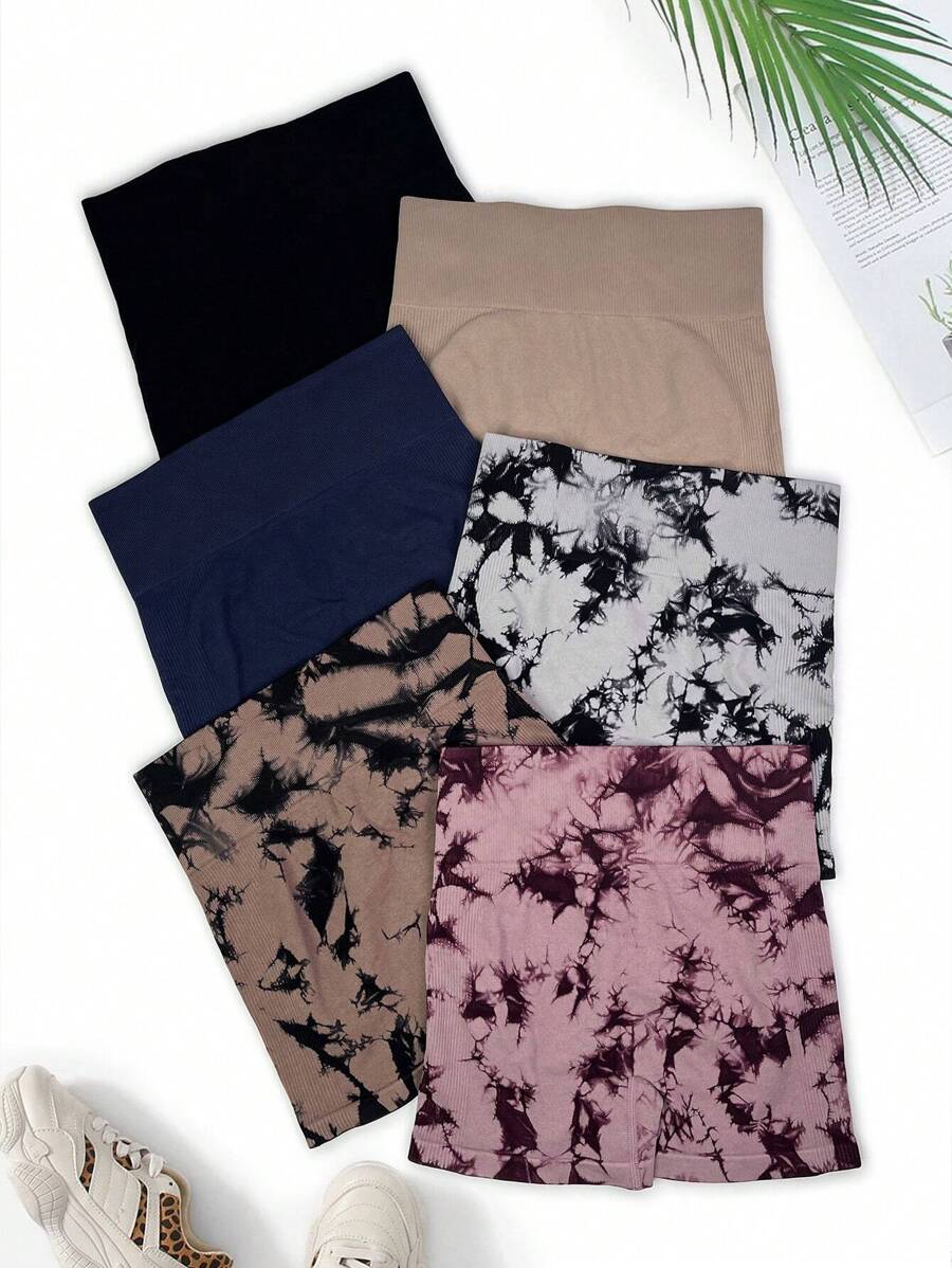5 piezas Shorts deportivos de tie dye - Multicolor - Ver 1