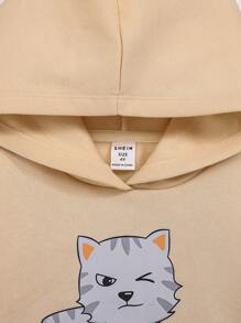 SHEIN Fille Sweat-Shirt À Capuche Dessin Animé Épaule tombante