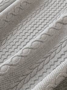 SHEIN LUNE Plus Solid Drop Shoulder Sweatshirt - Grey - View 5