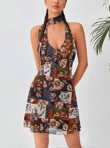 Soleia Floral Print Mesh Dress - Multicolor - View 3