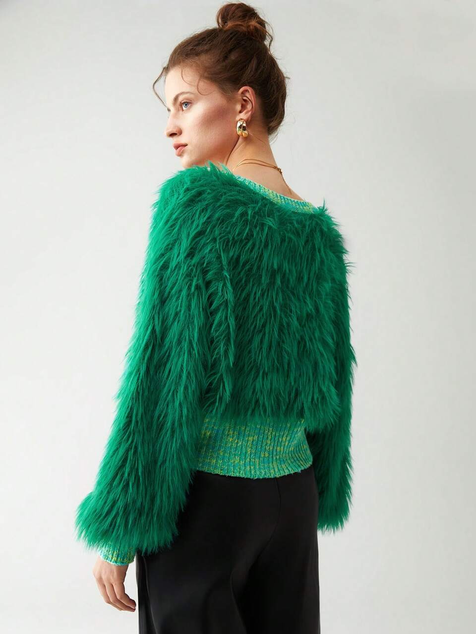 Solid Fuzzy Cardigan