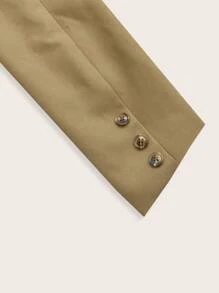 SHEINNeu Contrast Panel Double Breasted Blazer - Multicolor - View 4