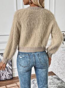 SHEIN LUNE Women Sweaters - Khaki - View 2