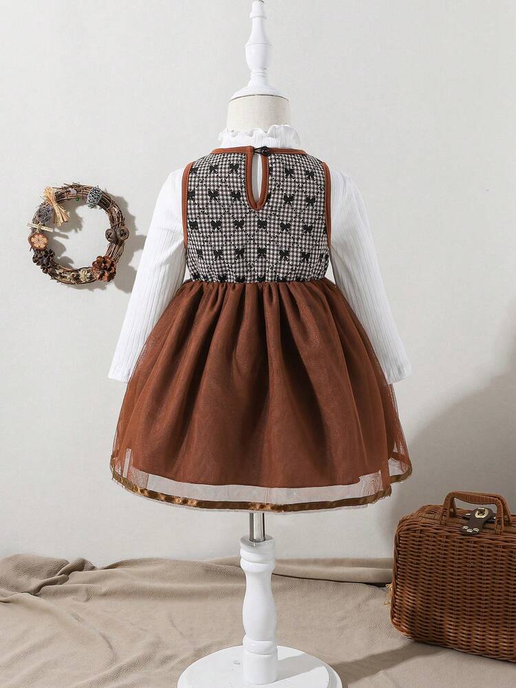 Baby Girl Mock Neck Tee & Bow Front Dress