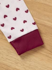 年輕女孩4入組卡通圖形對比綁定緊身睡衣套裝 - 紅色 - 查看 5