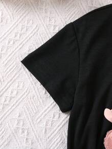 SHEIN Young Girl Bear Print Tee
