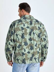 Manfinity VCAY Men Plus Camo Print Denim Shirt