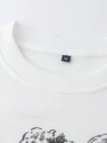 Manfinity LEGND Men Letter & Cupid Graphic Sweatshirt - White - View 5