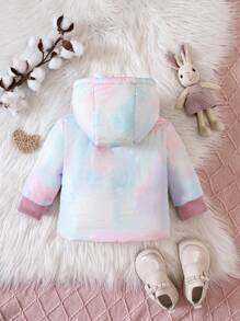Áo khoác có mũ trùm đầu vá hình ngôi sao nhuộm loang cho bé gái - Nhiều màu - Xem 2