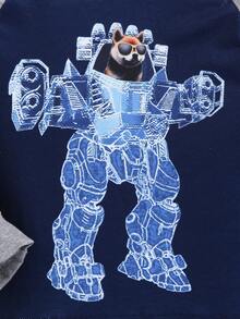 Baby Boys Bear Print Raglan Sleeve Sweatshirt - Multicolor - View 4