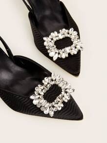 女士 2024 新款水钻尖头高跟时尚正装鞋（鞋面随机剪裁）