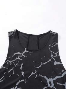 Manfinity Sport Corelite 男士閃電印花運動背心訓練上衣 - 黑色 - 查看 4