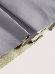 SHEIN ICON Solid PU Leather Pleated Skirt - Grey - View 3