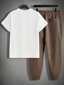 GENTILAND 男士大码人像圖案T恤&腰部抽繩衛褲 - 彩色 - 查看 2