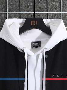 Manfinity Homme Men Plus Colorblock Striped Trim Bomber Jacket - Multicolor - View 4