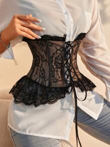 SHEIN 腰部綁帶訓練器 - 黑色 - 查看 3