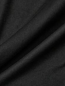 SHEIN EZwear Plus Slogan & Figure Graphic Tee - Black - View 4