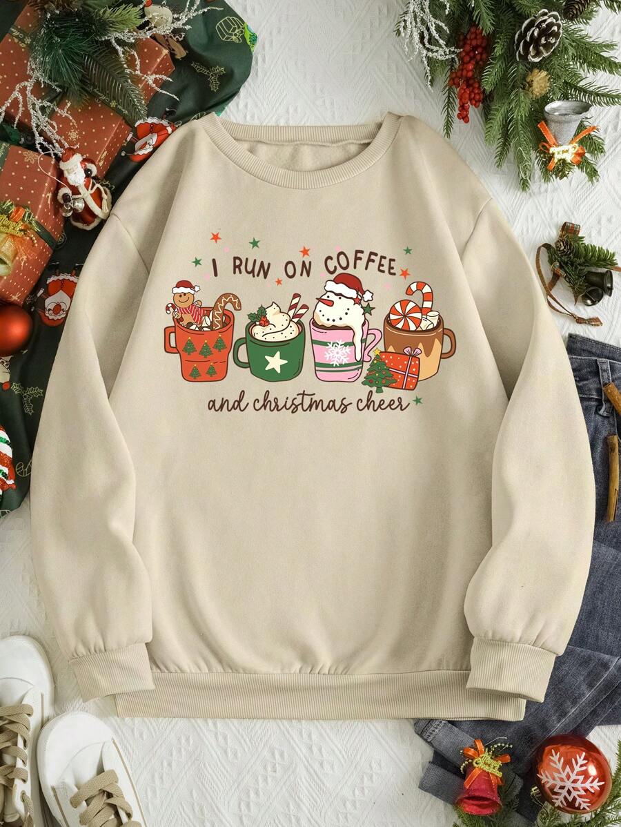 INAWLY 聖誕圖案加絨內裏運動衫